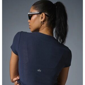 ALO ribbed Women's Navy Top